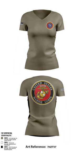 Women's Short Sleeve Vneck Shirt, , Marines, Teamtime, Team time, sublimation, custom sports apparel, team uniforms, spirit wear, spiritwear, sports uniforms, custom shirts, team store, custom team store, fundraiser sports, apparel fundraiser