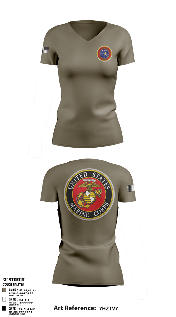 Women's Short Sleeve Vneck Shirt, , Marines, Teamtime, Team time, sublimation, custom sports apparel, team uniforms, spirit wear, spiritwear, sports uniforms, custom shirts, team store, custom team store, fundraiser sports, apparel fundraiser