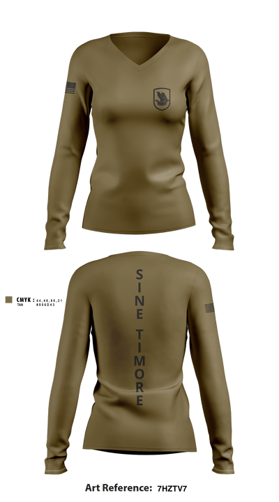WAARNG MED DET 75803861 Women's Long Sleeve V-neck Shirt - 2