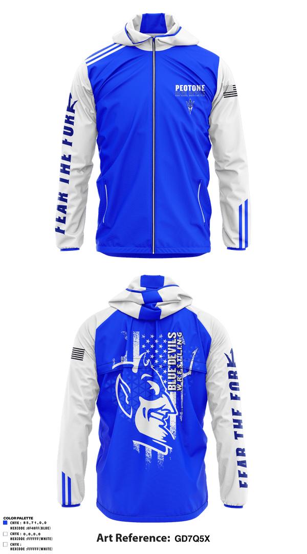 Windbreaker, Peotone Blue Devils, Wrestling, Teamtime, Team time, sublimation, custom sports apparel, team uniforms, spirit wear, spiritwear, sports uniforms, custom shirts, team store, custom team store, fundraiser sports, apparel fundraiser
