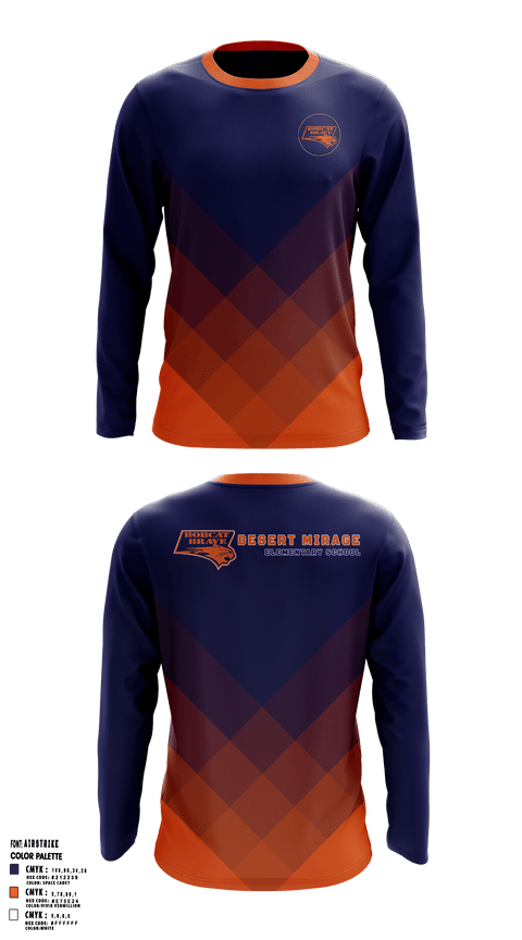 Long Sleeve Performance Shirt, Desert Mirage Elementary School, Spirit Store, Teamtime, Team time, sublimation, custom sports apparel, team uniforms, spirit wear, spiritwear, sports uniforms, custom shirts, team store, custom team store, fundraiser sports, apparel fundraiser