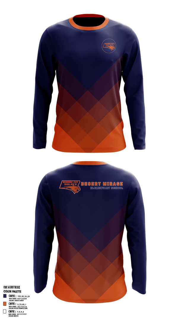 Long Sleeve Performance Shirt, Desert Mirage Elementary School, Spirit Store, Teamtime, Team time, sublimation, custom sports apparel, team uniforms, spirit wear, spiritwear, sports uniforms, custom shirts, team store, custom team store, fundraiser sports, apparel fundraiser