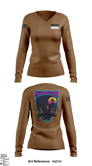Women's Long Sleeve Vneck Shirt, , Army, Teamtime, Team time, sublimation, custom sports apparel, team uniforms, spirit wear, spiritwear, sports uniforms, custom shirts, team store, custom team store, fundraiser sports, apparel fundraiser