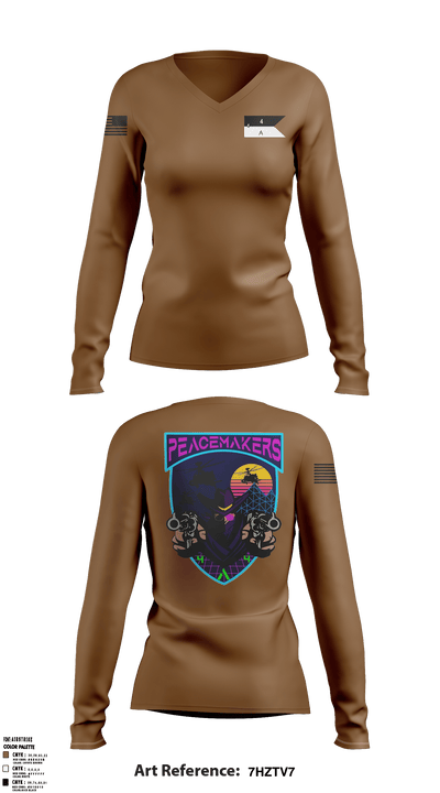 4-4 Attack Battalion 63788655 Women's Long Sleeve V-neck Shirt - 2