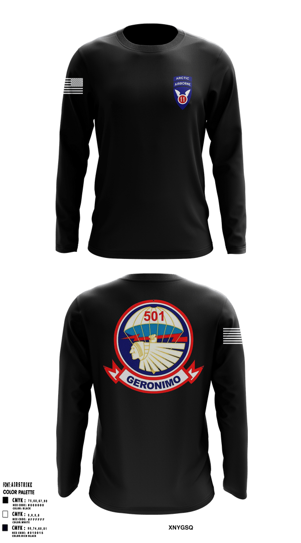 Long Sleeve Performance Shirt, 1-501st parachute infantry, Army, Teamtime, Team time, sublimation, custom sports apparel, team uniforms, spirit wear, spiritwear, sports uniforms, custom shirts, team store, custom team store, fundraiser sports, apparel fundraiser