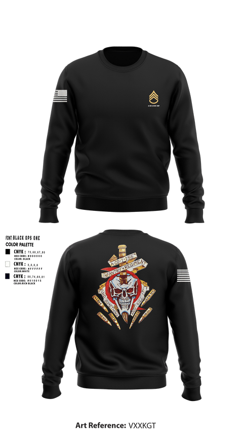 Crew Neck Sweatshirt, A Co 1/155 INF, Army, Teamtime, Team time, sublimation, custom sports apparel, team uniforms, spirit wear, spiritwear, sports uniforms, custom shirts, team store, custom team store, fundraiser sports, apparel fundraiser