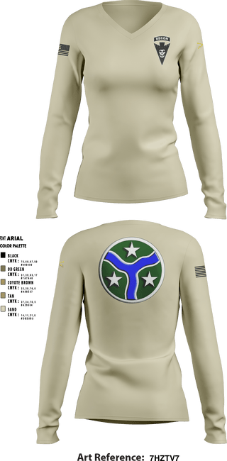Women's Long Sleeve Vneck Shirt, , Army, Teamtime, Team time, sublimation, custom sports apparel, team uniforms, spirit wear, spiritwear, sports uniforms, custom shirts, team store, custom team store, fundraiser sports, apparel fundraiser