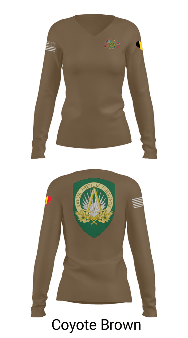 Women's Long Sleeve Vneck Shirt, , Army, Teamtime, Team time, sublimation, custom sports apparel, team uniforms, spirit wear, spiritwear, sports uniforms, custom shirts, team store, custom team store, fundraiser sports, apparel fundraiser