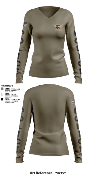 Women's Long Sleeve Vneck Shirt, , Police, Teamtime, Team time, sublimation, custom sports apparel, team uniforms, spirit wear, spiritwear, sports uniforms, custom shirts, team store, custom team store, fundraiser sports, apparel fundraiser