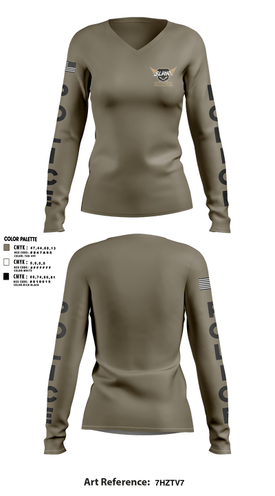 POLICE 14188182 Women's Long Sleeve V-neck Shirt - 1