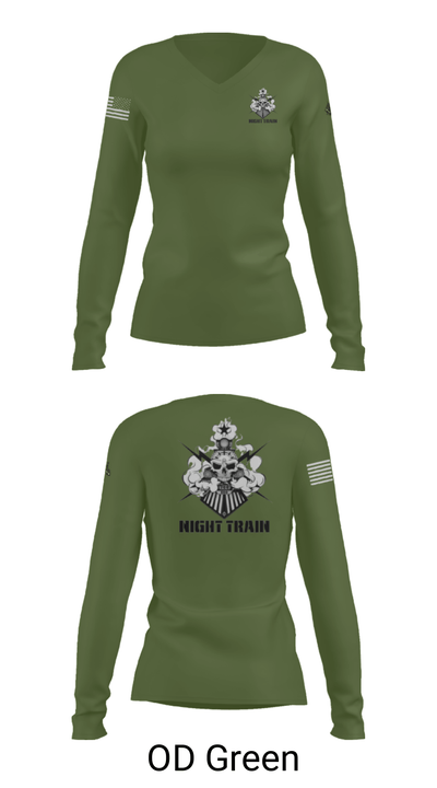 744 Night Train 26449981 Women's Long Sleeve V-neck Shirt - 40