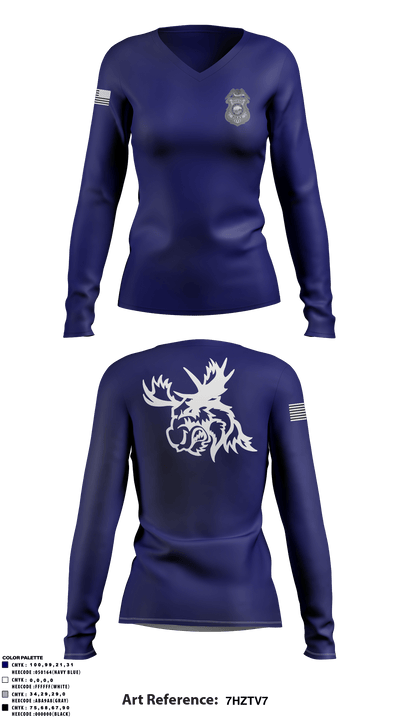 SPD TACTICAL RESPONSE TEAM 13504986 Women's Long Sleeve V-neck Shirt - 1