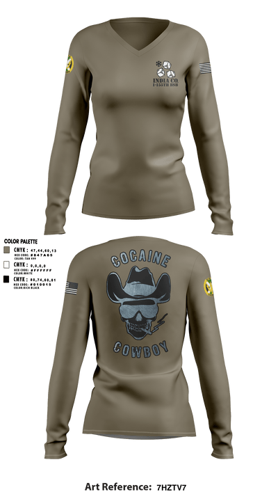 India Co 88933123 Women's Long Sleeve V-neck Shirt - 1