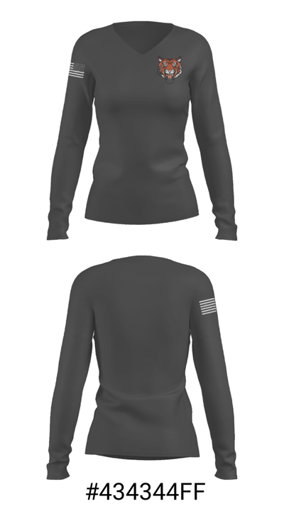Wrightstown High School Golf 11425471 Women's Long Sleeve V-neck Shirt - 25