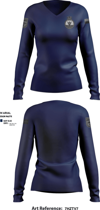 Women's Long Sleeve Vneck Shirt, , Coast Guard, Teamtime, Team time, sublimation, custom sports apparel, team uniforms, spirit wear, spiritwear, sports uniforms, custom shirts, team store, custom team store, fundraiser sports, apparel fundraiser