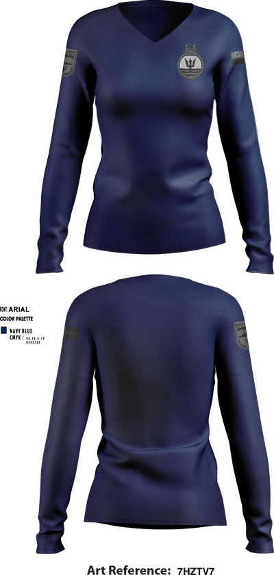 BCGS TRIDENT 3686693 Women's Long Sleeve V-neck Shirt - 7
