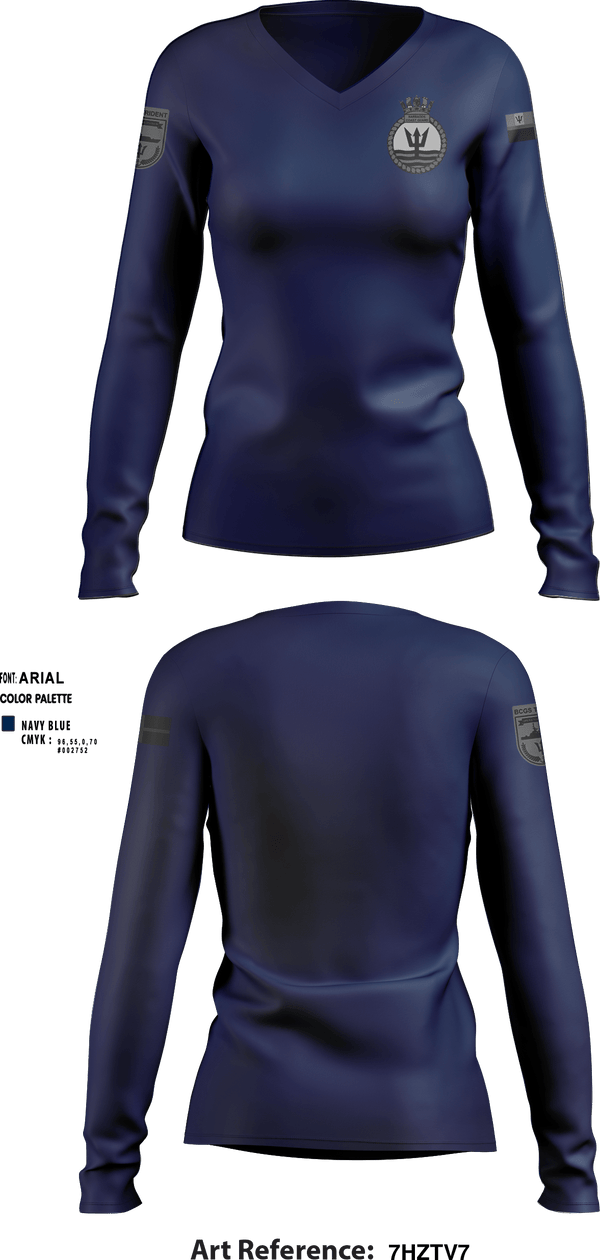 Women's Long Sleeve Vneck Shirt, , Coast Guard, Teamtime, Team time, sublimation, custom sports apparel, team uniforms, spirit wear, spiritwear, sports uniforms, custom shirts, team store, custom team store, fundraiser sports, apparel fundraiser