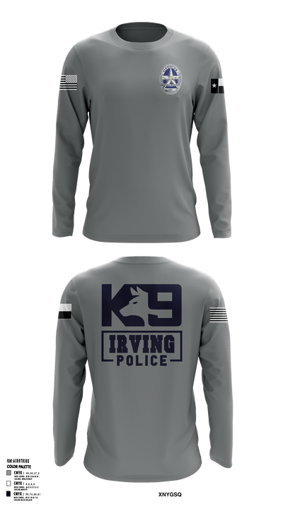 Irving Police K9 Unit 73761105 Long Sleeve Performance Shirt - 3