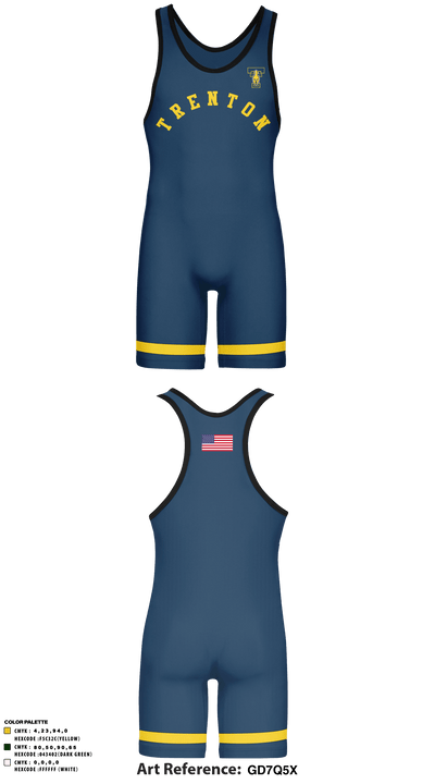 Trenton high school wrestling 64708928 Wrestling Singlet - 1