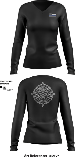 Women's Long Sleeve Vneck Shirt, Jaimie Cox Foundation, , Teamtime, Team time, sublimation, custom sports apparel, team uniforms, spirit wear, spiritwear, sports uniforms, custom shirts, team store, custom team store, fundraiser sports, apparel fundraiser