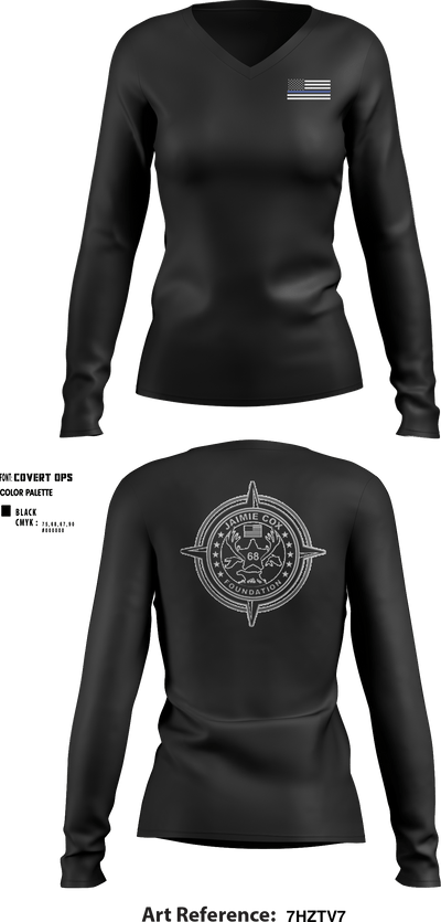 Jaimie Cox Foundation 83768320 Women's Long Sleeve V-neck Shirt - 2