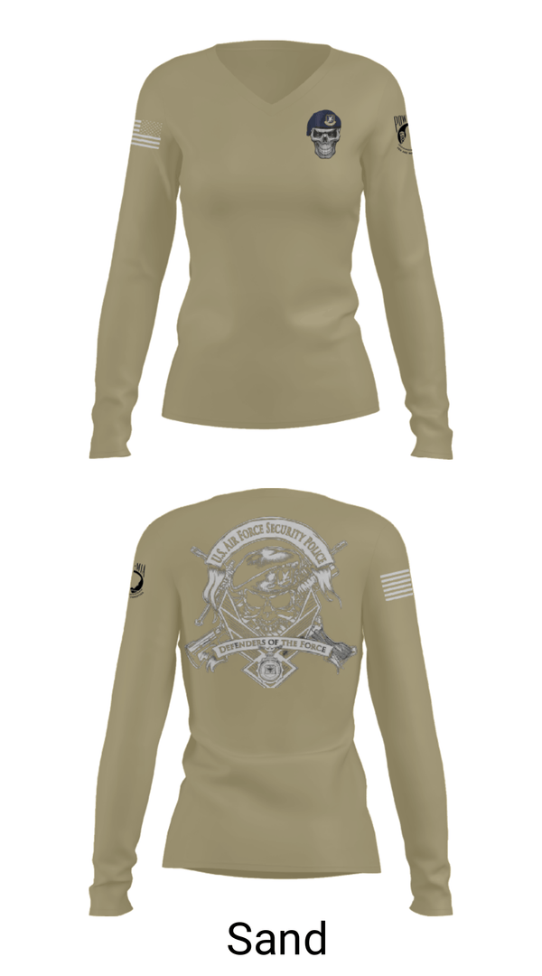 Women's Long Sleeve Vneck Shirt, , Air Force, Teamtime, Team time, sublimation, custom sports apparel, team uniforms, spirit wear, spiritwear, sports uniforms, custom shirts, team store, custom team store, fundraiser sports, apparel fundraiser