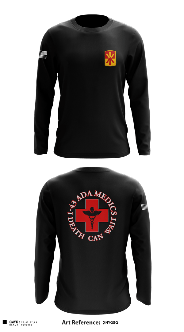 Long Sleeve Performance Shirt, Medics, 1-43 ADA, Army, Teamtime, Team time, sublimation, custom sports apparel, team uniforms, spirit wear, spiritwear, sports uniforms, custom shirts, team store, custom team store, fundraiser sports, apparel fundraiser