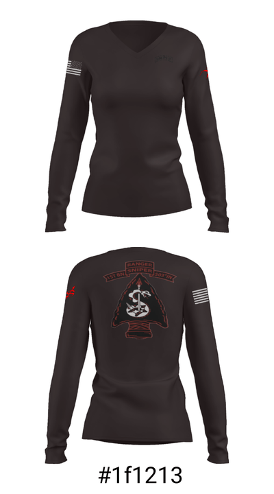 1/503 Snipers 39758046 Women's Long Sleeve V-neck Shirt - 36