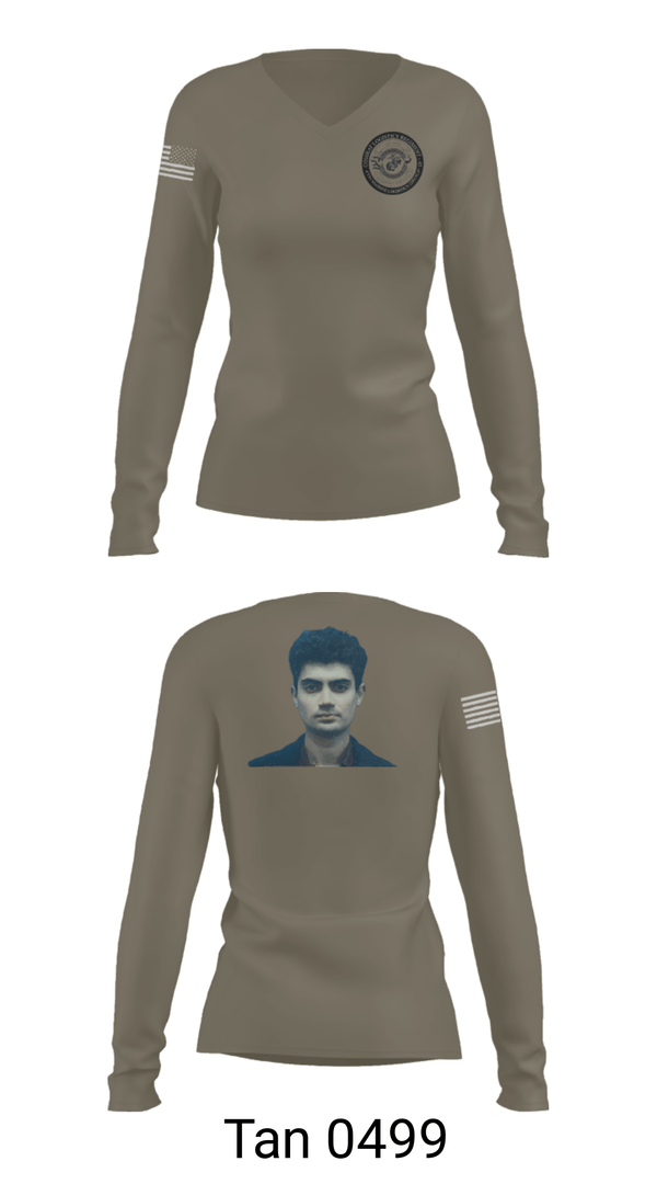 Women's Long Sleeve Vneck Shirt, , Marines, Teamtime, Team time, sublimation, custom sports apparel, team uniforms, spirit wear, spiritwear, sports uniforms, custom shirts, team store, custom team store, fundraiser sports, apparel fundraiser