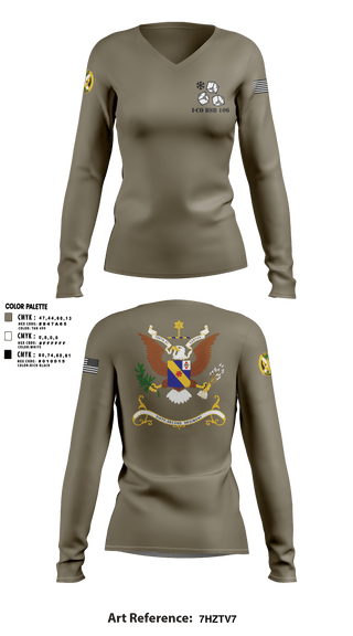Women's Long Sleeve Vneck Shirt, , Army, Teamtime, Team time, sublimation, custom sports apparel, team uniforms, spirit wear, spiritwear, sports uniforms, custom shirts, team store, custom team store, fundraiser sports, apparel fundraiser