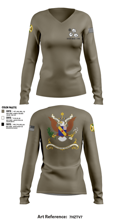 1-155th Dixie Thunder 83572891 Women's Long Sleeve V-neck Shirt - 7