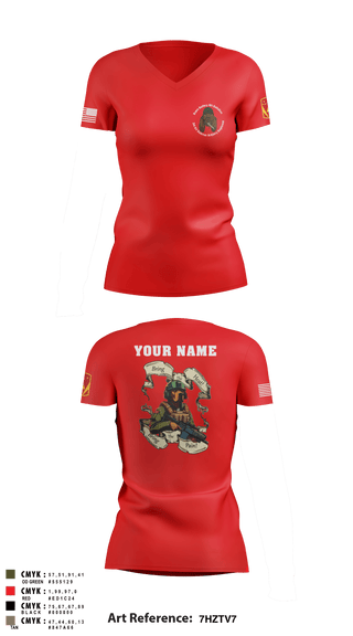 Women's Short Sleeve Vneck Shirt, Bravo Battery, 4th Battalion, 3rd Air Defense Artillery Regiment, Army, Teamtime, Team time, sublimation, custom sports apparel, team uniforms, spirit wear, spiritwear, sports uniforms, custom shirts, team store, custom team store, fundraiser sports, apparel fundraiser