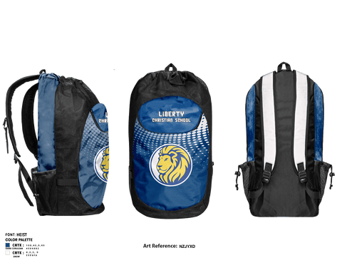 Gear Bag, Liberty Christian School Basketball, Men's Basketball, Teamtime, Team time, sublimation, custom sports apparel, team uniforms, spirit wear, spiritwear, sports uniforms, custom shirts, team store, custom team store, fundraiser sports, apparel fundraiser