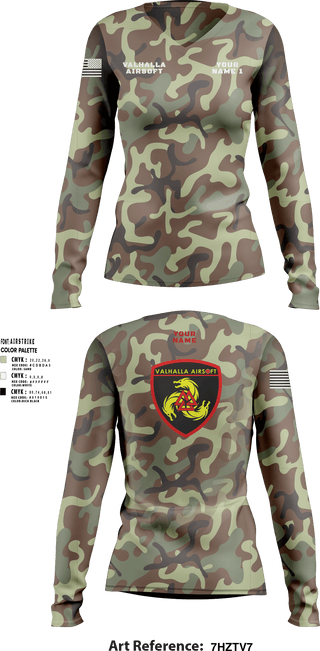 Women's Long Sleeve Vneck Shirt, , Army, Teamtime, Team time, sublimation, custom sports apparel, team uniforms, spirit wear, spiritwear, sports uniforms, custom shirts, team store, custom team store, fundraiser sports, apparel fundraiser