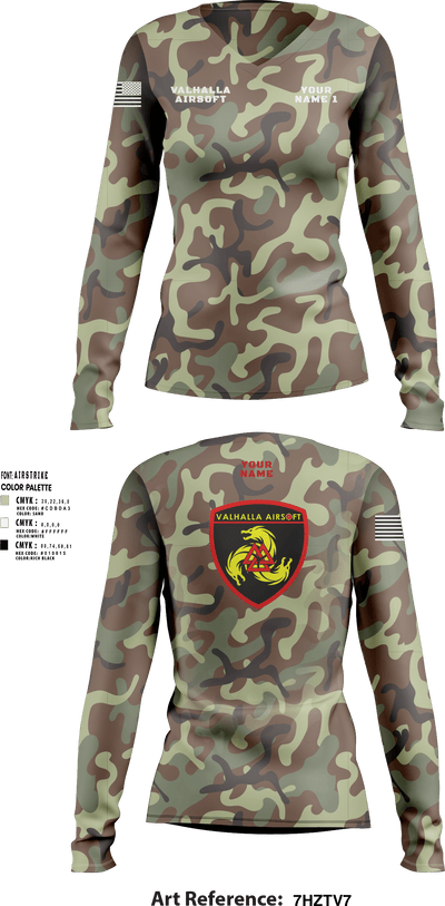 Valhalla Airsoft 98104221 Women's Long Sleeve V-neck Shirt - 5