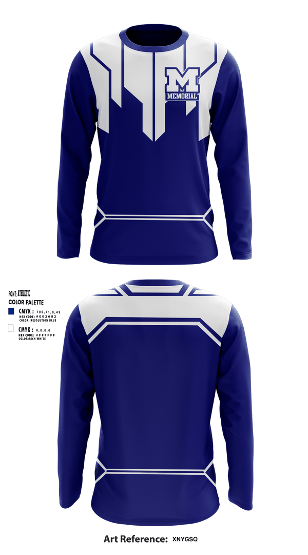 Long Sleeve Performance Shirt, Memorial High School, Spirit Store, Teamtime, Team time, sublimation, custom sports apparel, team uniforms, spirit wear, spiritwear, sports uniforms, custom shirts, team store, custom team store, fundraiser sports, apparel fundraiser
