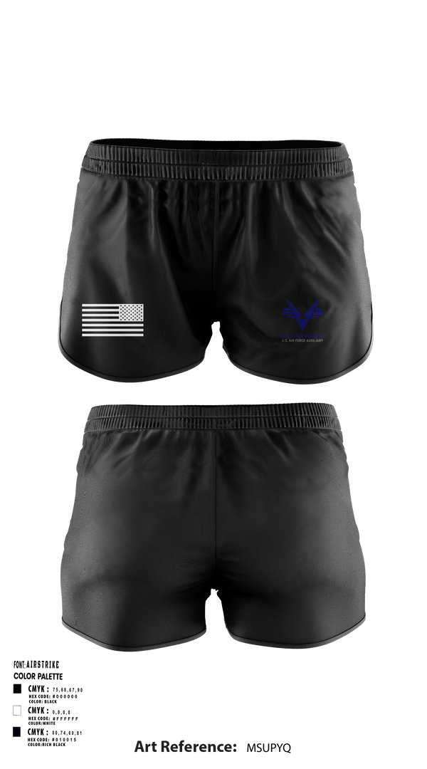 Women's Shorts, Clearwater Composite Squadron, Air Force, Teamtime, Team time, sublimation, custom sports apparel, team uniforms, spirit wear, spiritwear, sports uniforms, custom shirts, team store, custom team store, fundraiser sports, apparel fundraiser