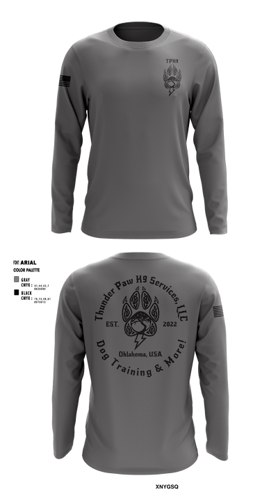 Thunder Paw K9 Services, LLC 19806719 Long Sleeve Performance Shirt - 1