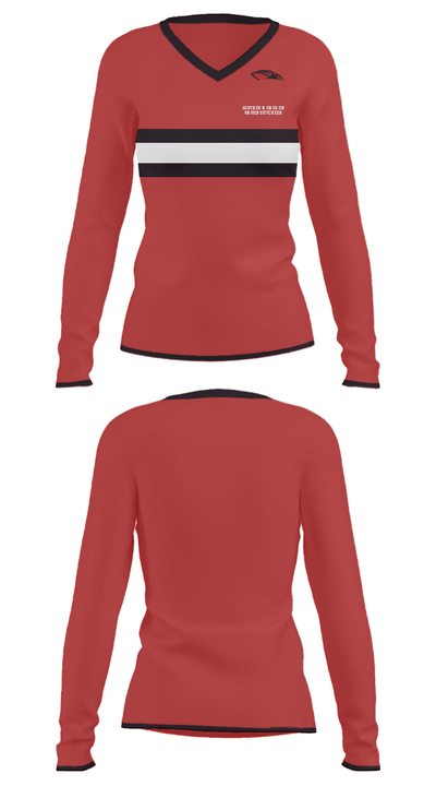 Southern Oregon University Cheer 57458686 Women's Long Sleeve V-neck Shirt - 10