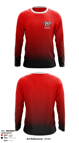 Long Sleeve Rash Guard Shirt, Clarkston High School Wrestling, Wrestling, Teamtime, Team time, sublimation, custom sports apparel, team uniforms, spirit wear, spiritwear, sports uniforms, custom shirts, team store, custom team store, fundraiser sports, apparel fundraiser