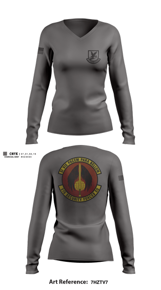 Women's Long Sleeve Vneck Shirt, 315 SFS CHS, Air Force, Teamtime, Team time, sublimation, custom sports apparel, team uniforms, spirit wear, spiritwear, sports uniforms, custom shirts, team store, custom team store, fundraiser sports, apparel fundraiser