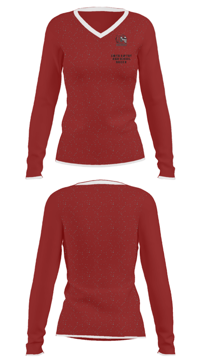 Curtis Baptist High School Soccer 45048321 Women's Long Sleeve V-neck Shirt - 25