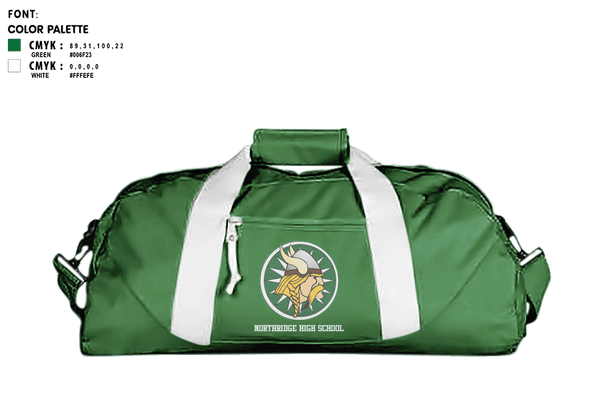 Duffle Bag, Northridge High School, Spirit Store, Teamtime, Team time, sublimation, custom sports apparel, team uniforms, spirit wear, spiritwear, sports uniforms, custom shirts, team store, custom team store, fundraiser sports, apparel fundraiser