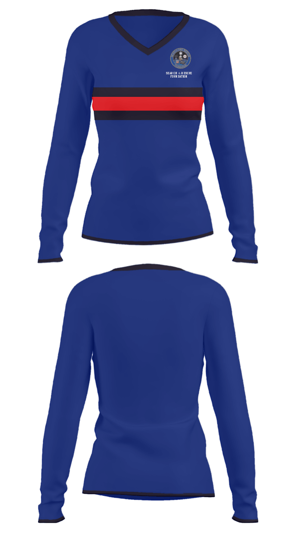 Women's Long Sleeve Vneck Shirt, Search & Rescue Foundation, , Teamtime, Team time, sublimation, custom sports apparel, team uniforms, spirit wear, spiritwear, sports uniforms, custom shirts, team store, custom team store, fundraiser sports, apparel fundraiser