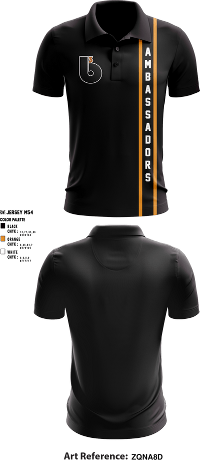 B3 Ambassadors 48975069 Short Sleeve Performance Polo - 1