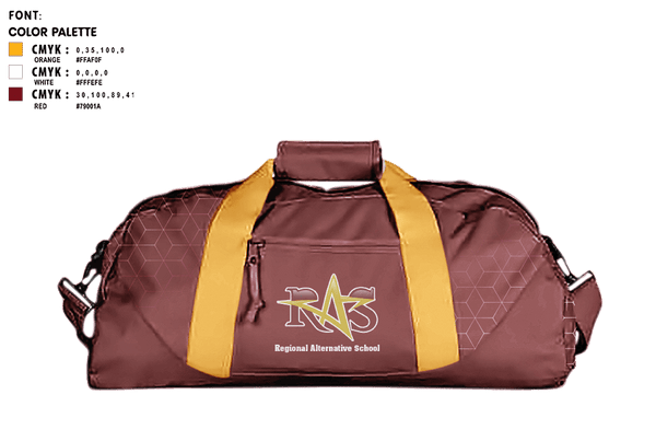 Duffle Bag, Regional Alop School, Spirit Store, Teamtime, Team time, sublimation, custom sports apparel, team uniforms, spirit wear, spiritwear, sports uniforms, custom shirts, team store, custom team store, fundraiser sports, apparel fundraiser
