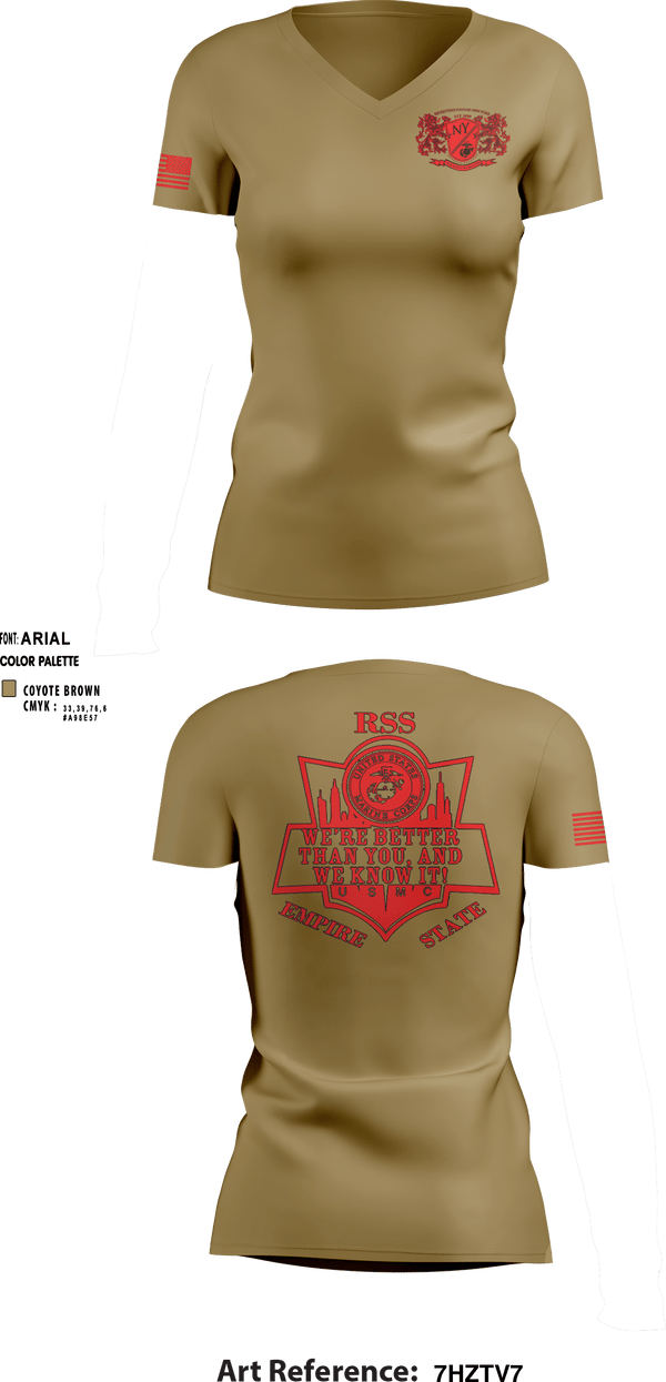 Women's Short Sleeve Vneck Shirt, RSS EMPIRE STATE, Marines, Teamtime, Team time, sublimation, custom sports apparel, team uniforms, spirit wear, spiritwear, sports uniforms, custom shirts, team store, custom team store, fundraiser sports, apparel fundraiser