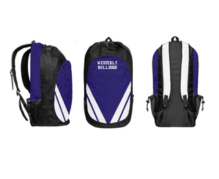 Gear Bag, Westerly Bulldogs, Men's Basketball, Teamtime, Team time, sublimation, custom sports apparel, team uniforms, spirit wear, spiritwear, sports uniforms, custom shirts, team store, custom team store, fundraiser sports, apparel fundraiser