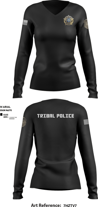 Women's Long Sleeve Vneck Shirt, , Police, Teamtime, Team time, sublimation, custom sports apparel, team uniforms, spirit wear, spiritwear, sports uniforms, custom shirts, team store, custom team store, fundraiser sports, apparel fundraiser