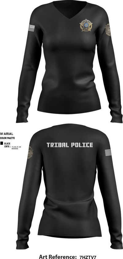 Eastern Shawnee Tribal Police 73684193 Women's Long Sleeve V-neck Shirt - 5 (1)